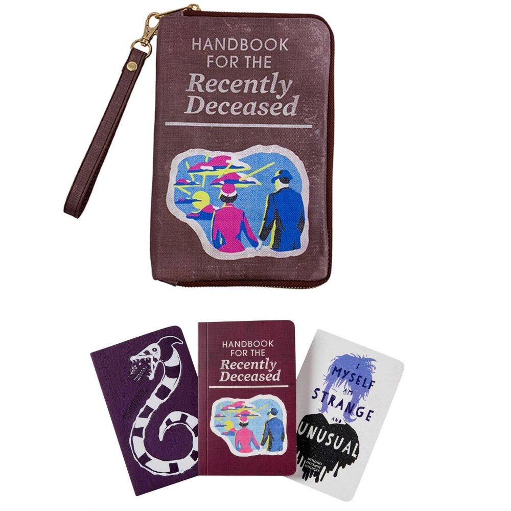 Beetlejuice Handbook for the Recently Deceased Wristlet Purse with 3 Notebooks